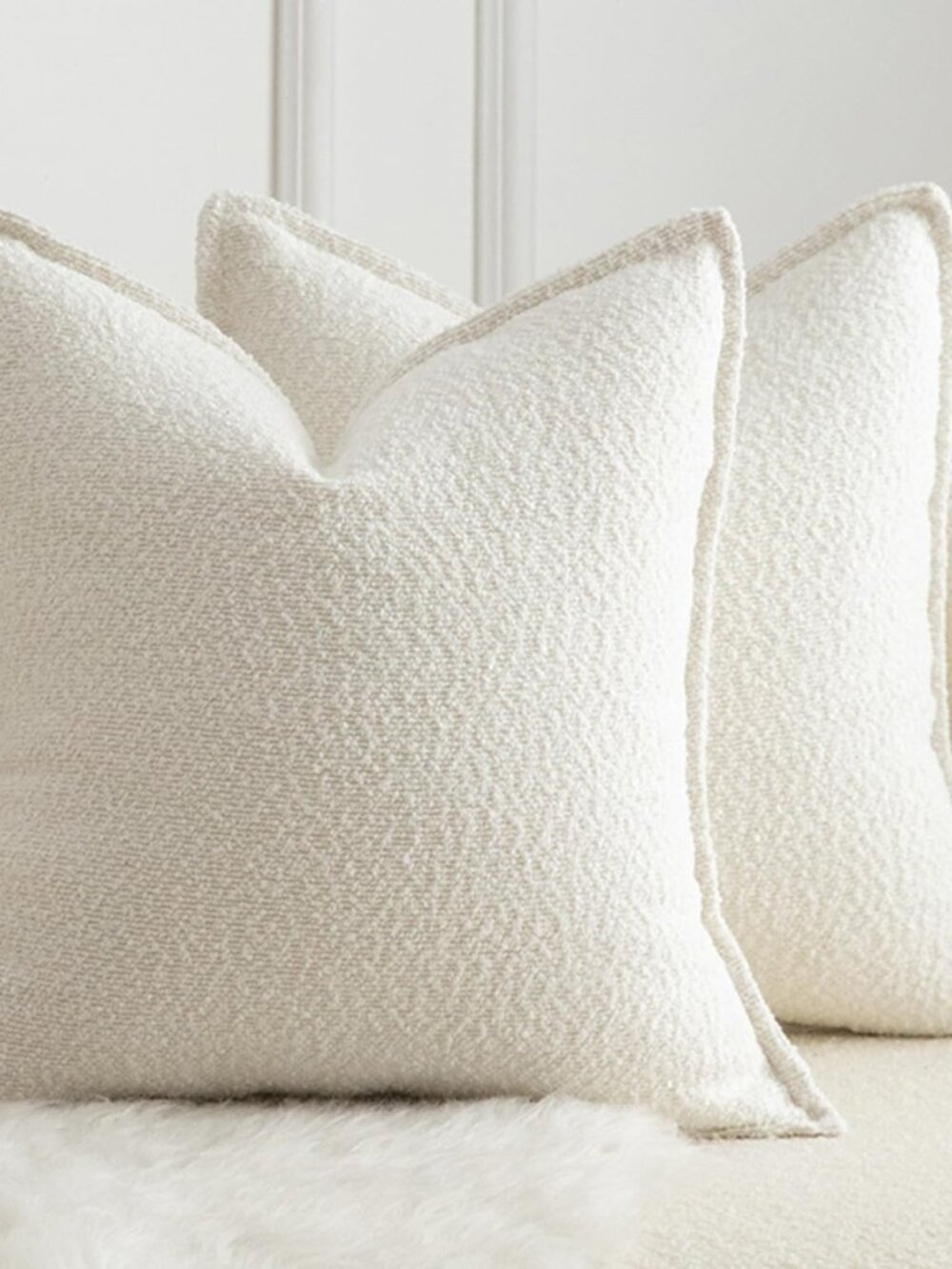 Pack of 2 Decorative Throw Pillow Covers Accent Solid Woven Textured Cushion